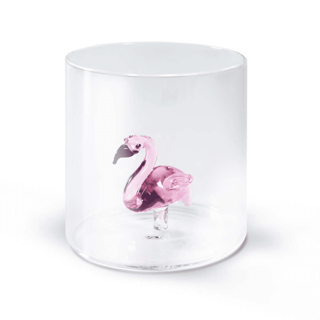 Gobelet en verre Flamant rose - WD