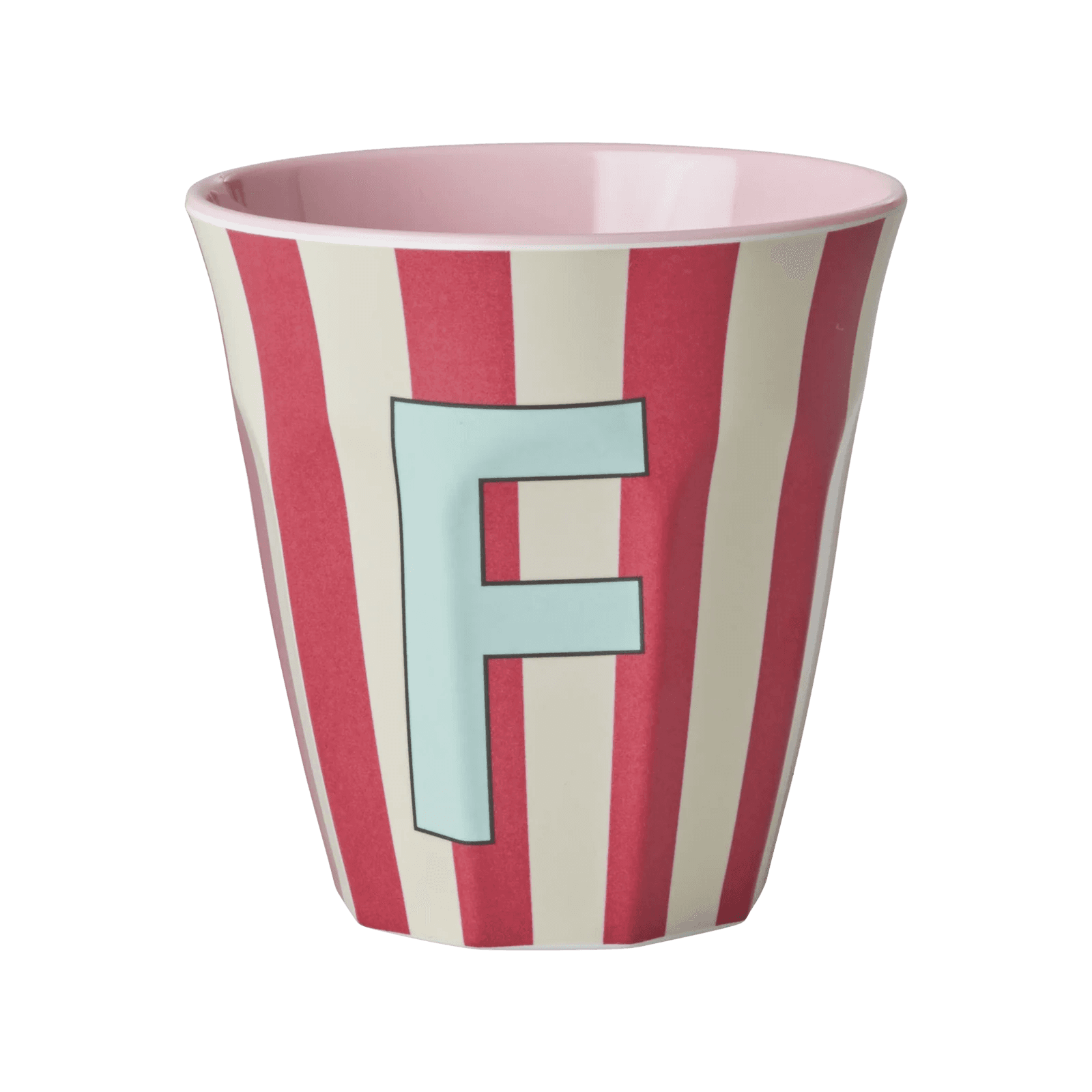 Médium Tasse de l’alphabet - Rose - F - Stripes