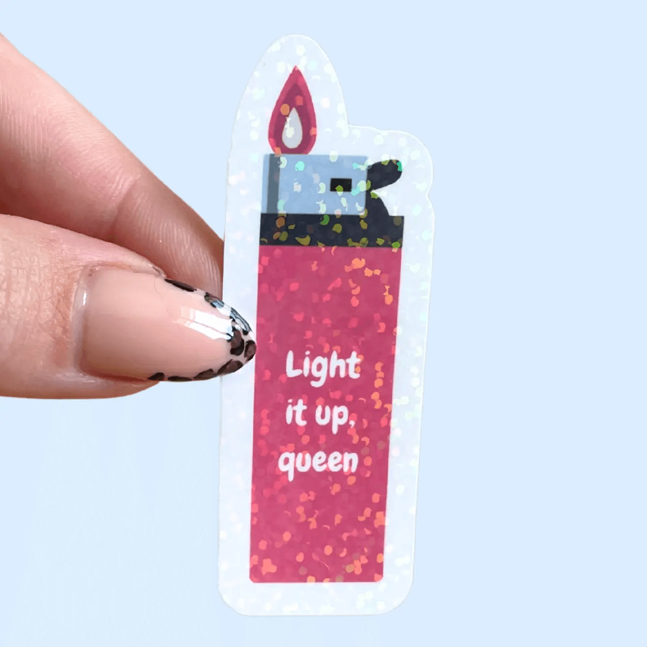 Sticker Briquet rose "light it up, queen"