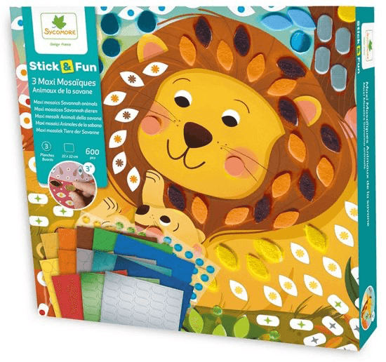 Stick & Fun - 3 Mosaïques Animaux de la savane / Sycomore