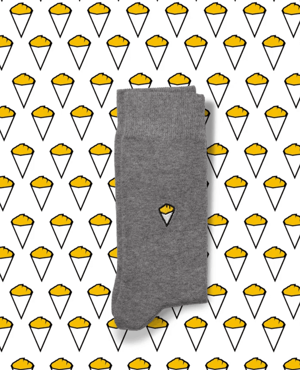 Chaussettes gris clair Frites Bshirt