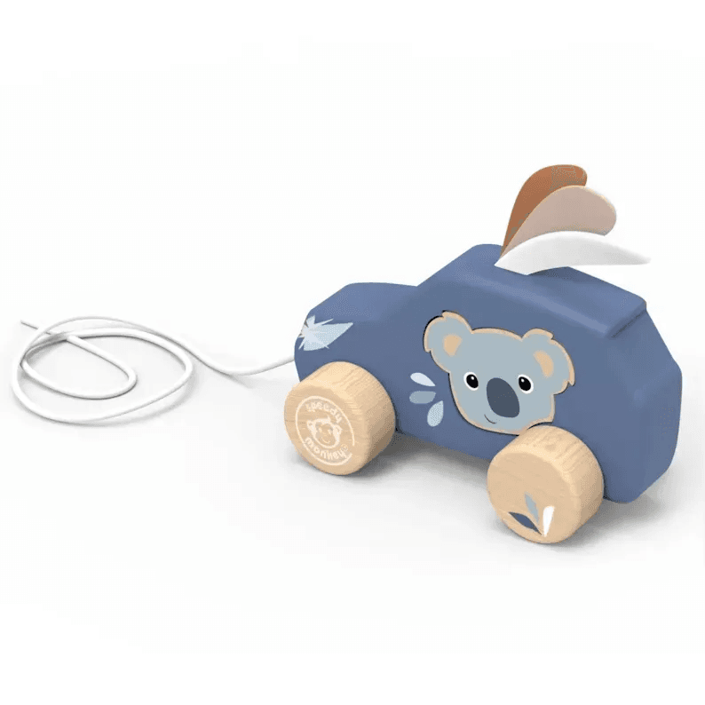 Voiture à tirer koala en bois / Speedy Monkey