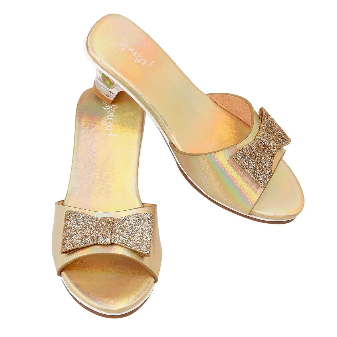 Mules à talons Emmeline or satiné 27/28
