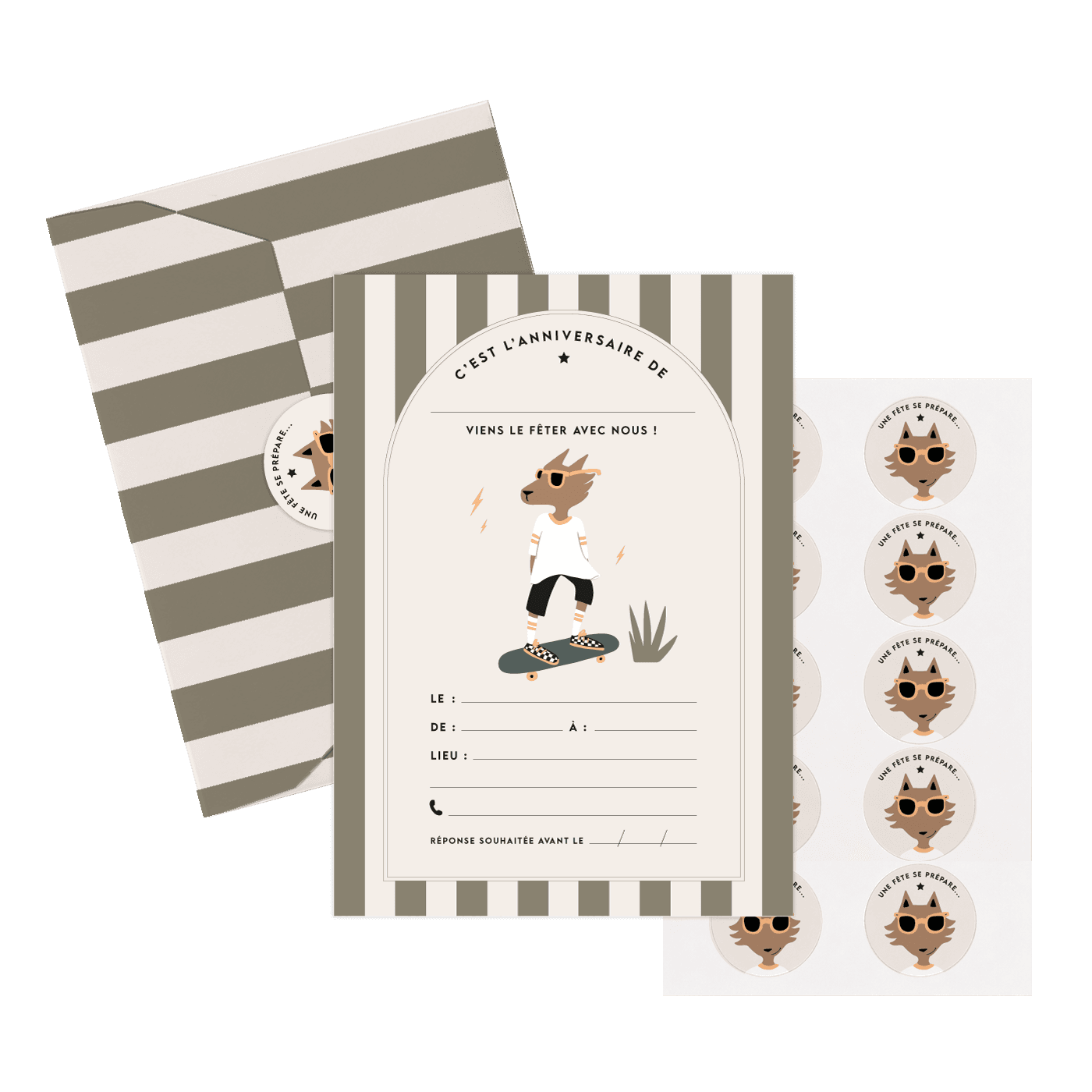 Set d’invitations anniversaire - renard Max