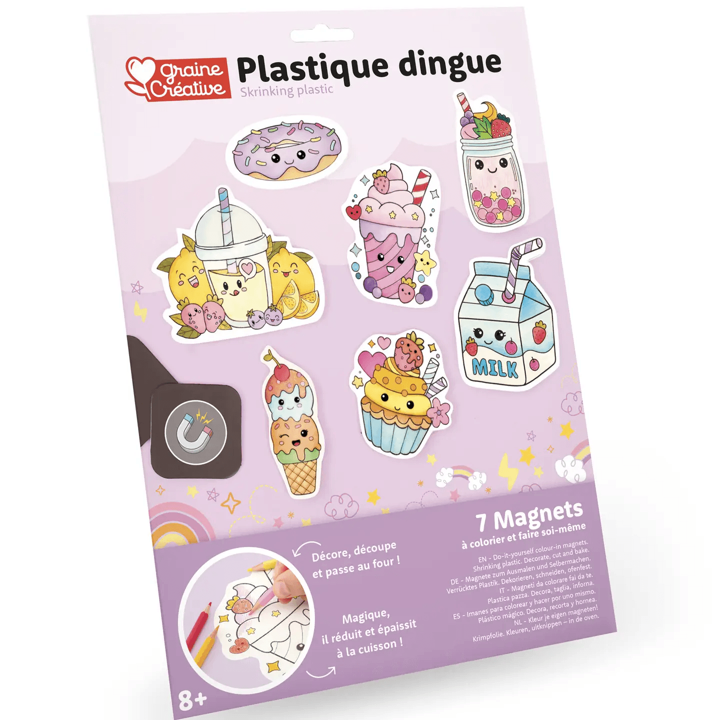 KIT PLASTIQUE DINGUE AIMANTS KAWAI