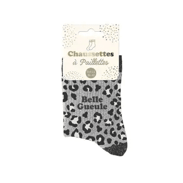 Chaussettes leopard à paillettes | Belle gueule