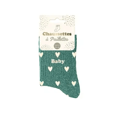 Chaussettes à paillettes coeur | Baby