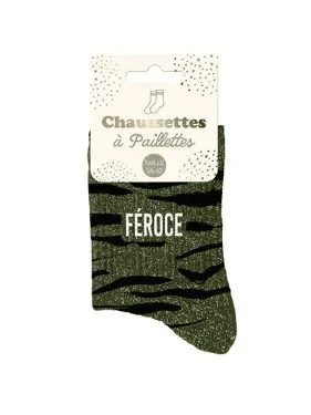Chaussettes tigrées à paillettes | Feroce