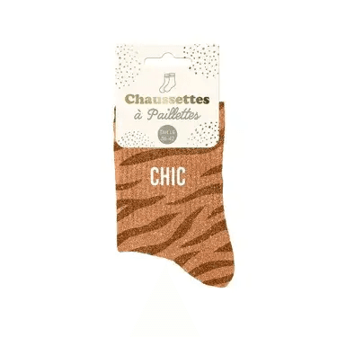 Chaussettes tigrées à paillettes | Chic