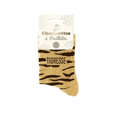 Chaussettes tigrées à paillettes | Tigresse