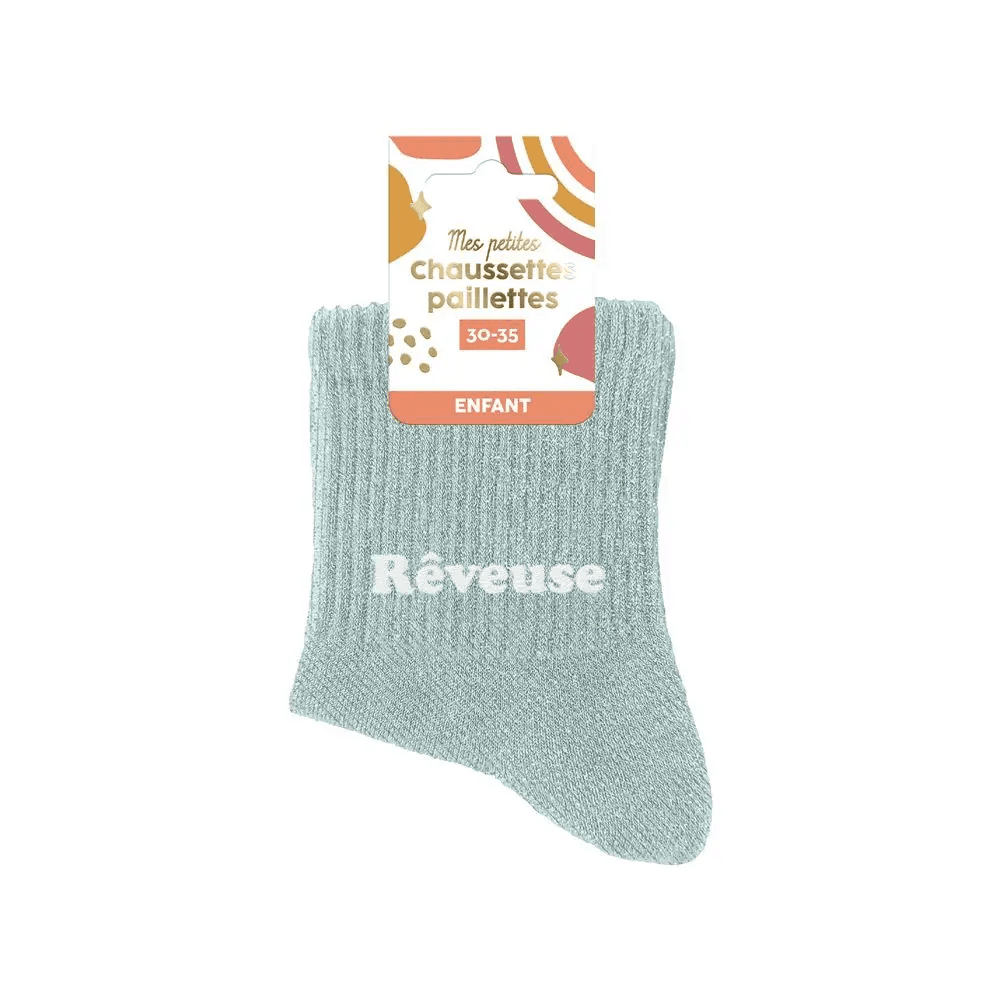 Chaussettes paillettes enfant 6-10ans fille | Reveuse