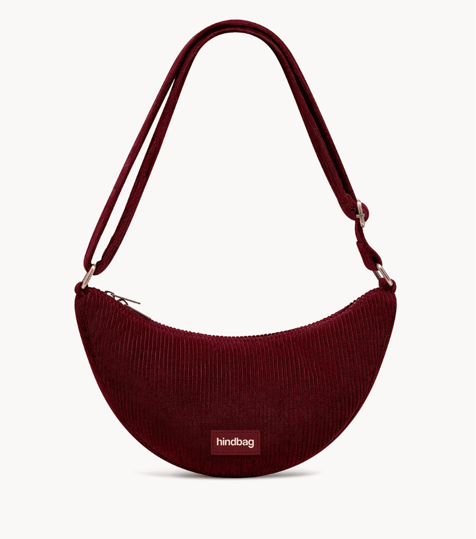 Sac bandoulière andrea velours bordeaux